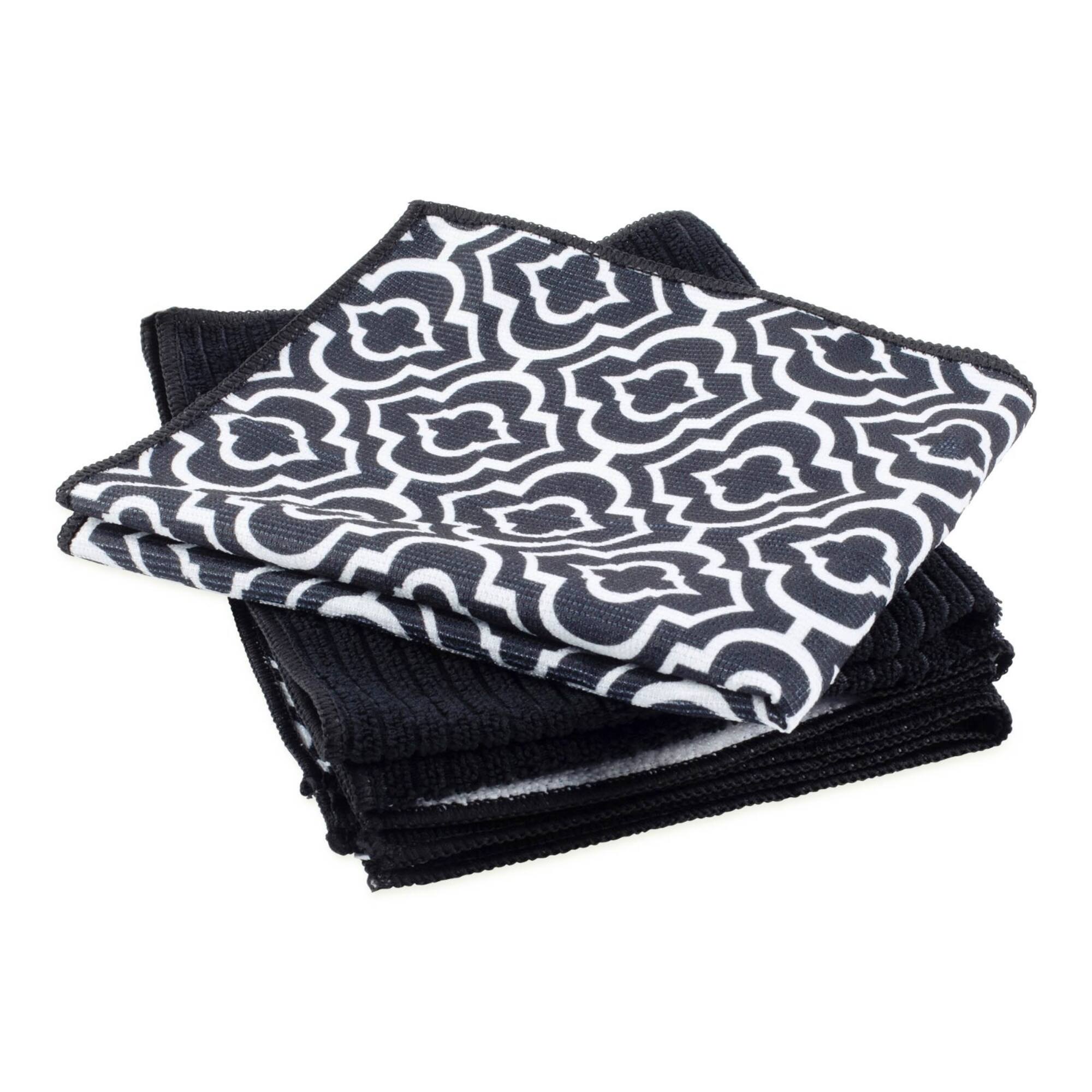 DII® Black Lattice Microfiber Dishtowel Set